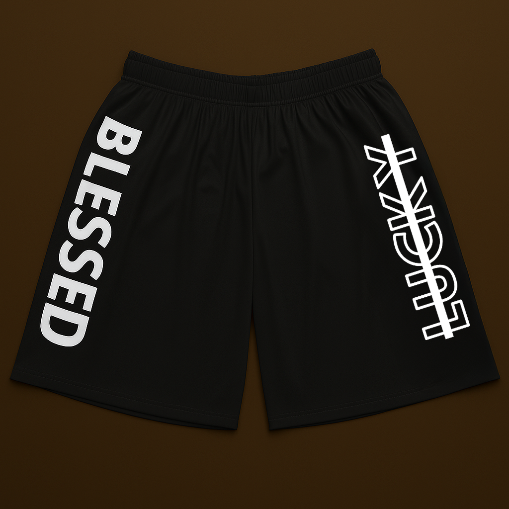 Black Blessed Not Lucky (Men's Basketball Shorts)