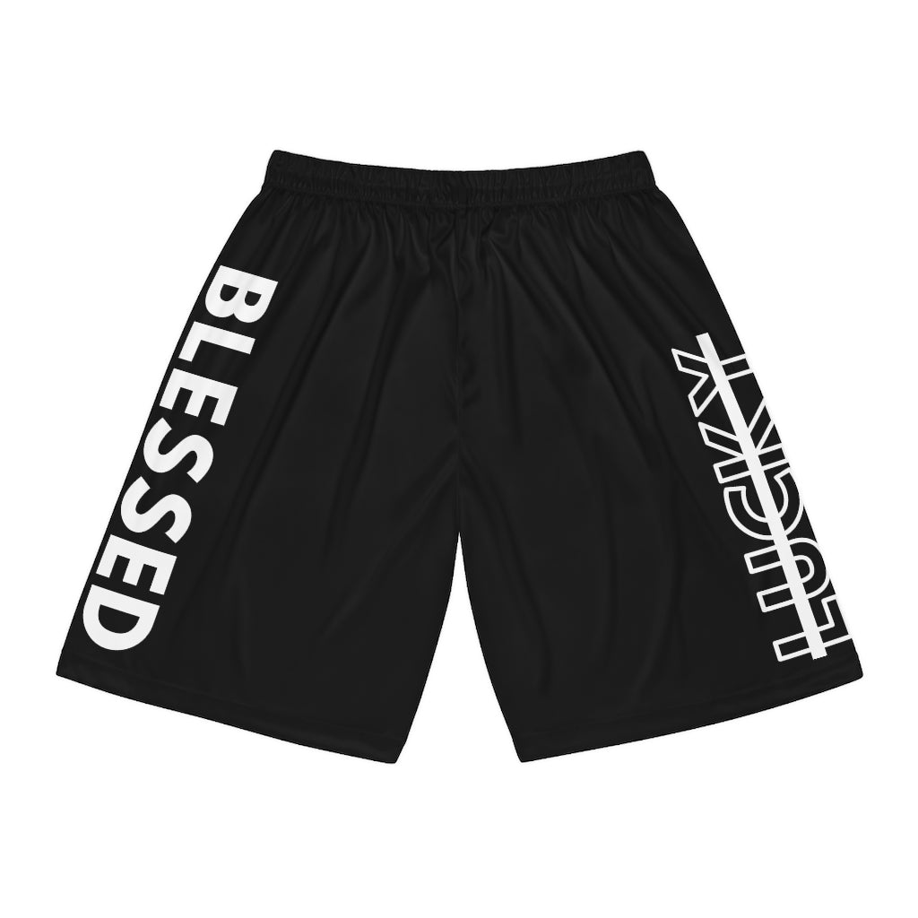 Black Blessed Not Lucky (Men's Basketball Shorts)