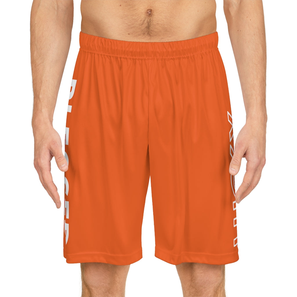 Orange Blessed Not Lucky (Men's Basketball Shorts)