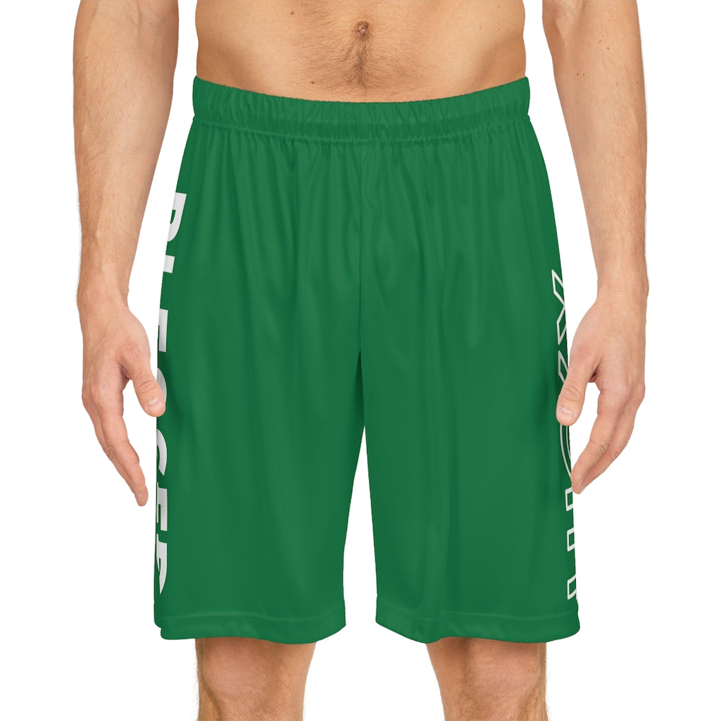 Green Blessed Not Lucky (Men's Basketball Shorts)