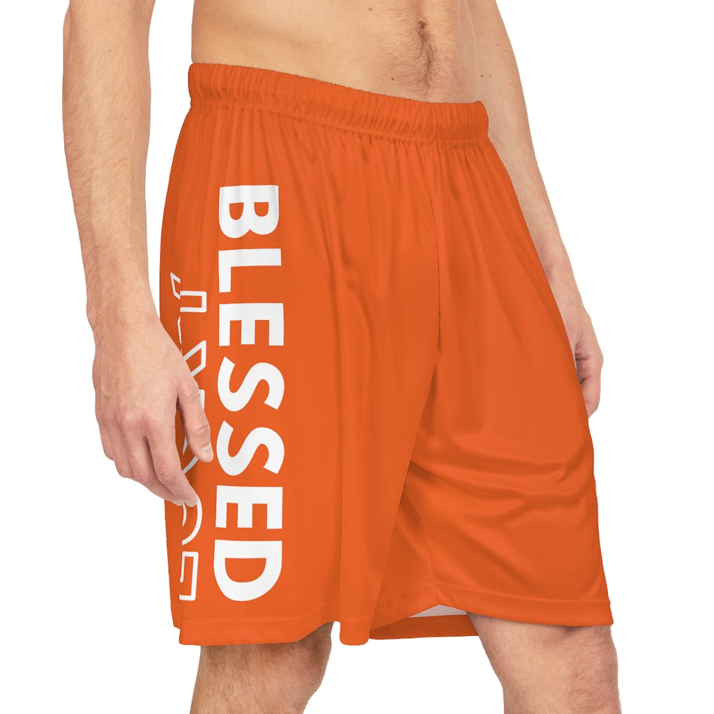 Orange Blessed Not Lucky (Men's Basketball Shorts)