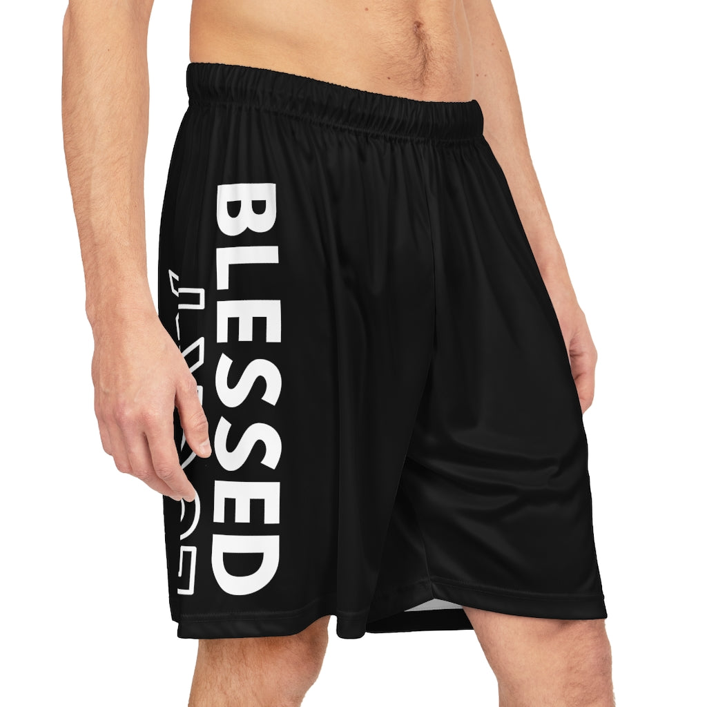 Black Blessed Not Lucky (Men's Basketball Shorts)