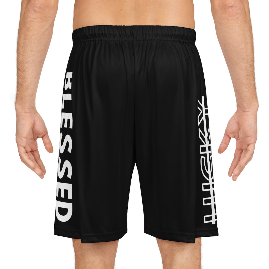 Black Blessed Not Lucky (Men's Basketball Shorts)