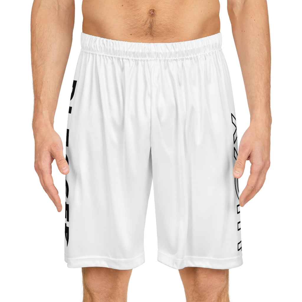 White Blessed Not Lucky (Men's Basketball Shorts)