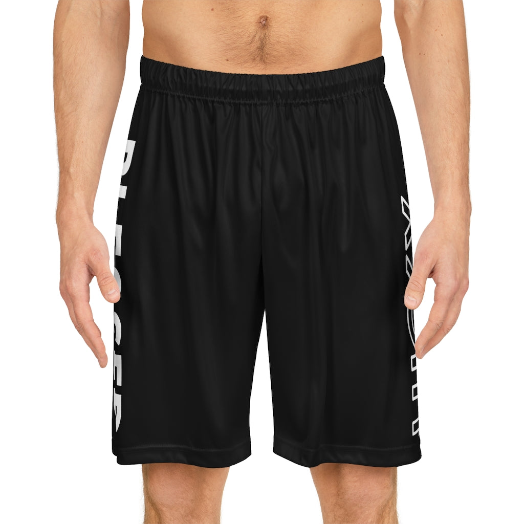 Black Blessed Not Lucky (Men's Basketball Shorts)