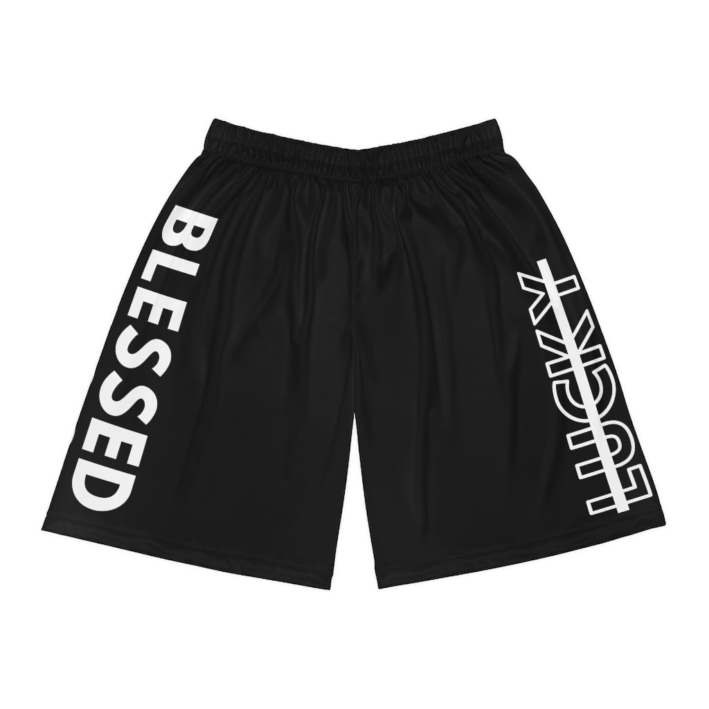 Black Blessed Not Lucky (Men's Basketball Shorts)